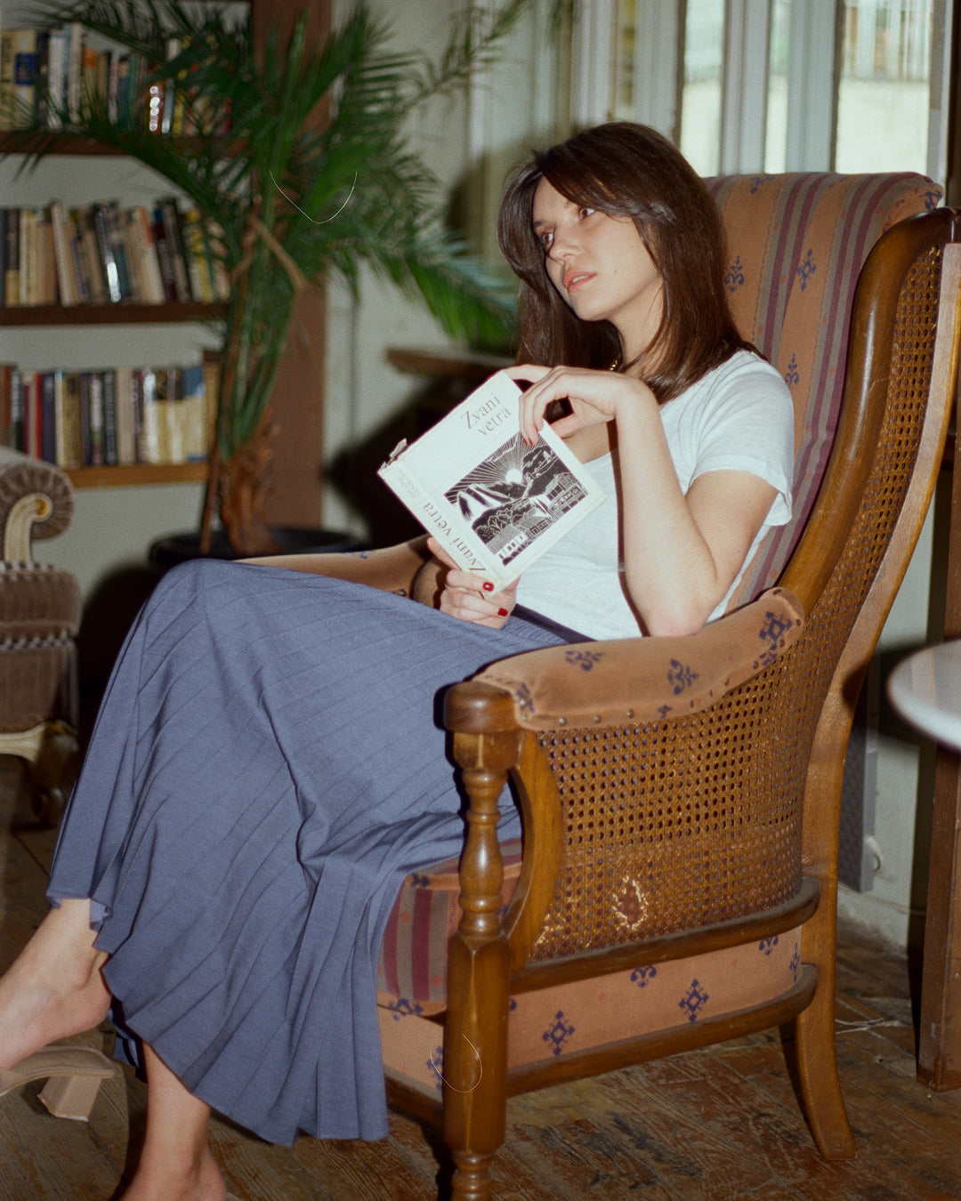 James Linen Scoop-Neck Tee in Off-White