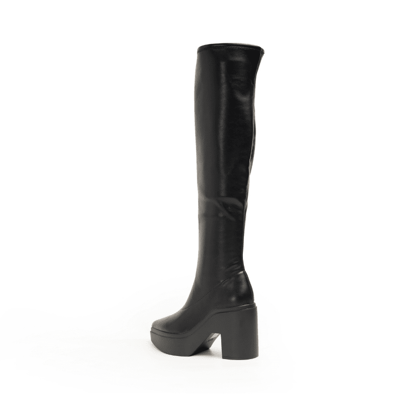 LAWRENCE TALL - BLACK STRETCH LEATHER BOOT