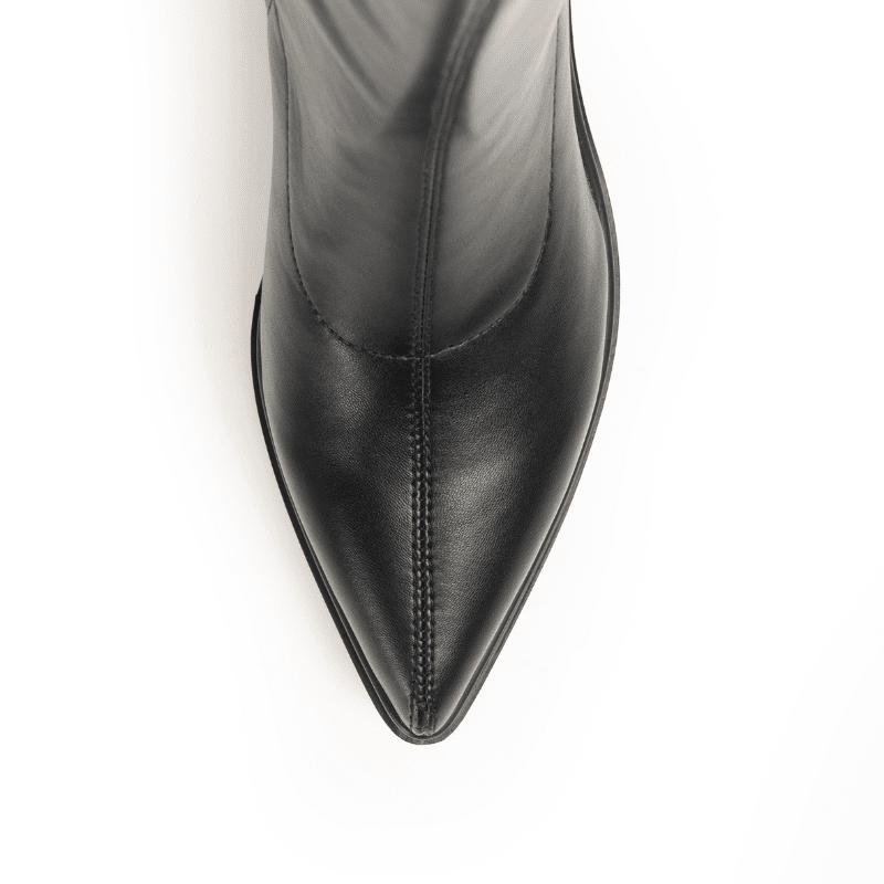 LAWRENCE TALL - BLACK STRETCH LEATHER BOOT