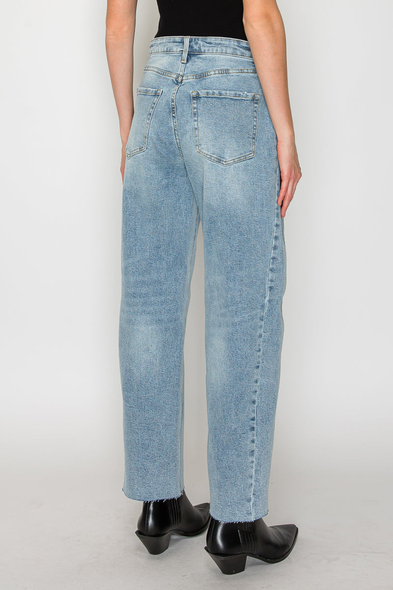 Harlow HIGH WAISTED BARREL JEANS Blue by Artemis