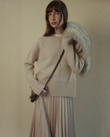 Cary Crew-Neck Sweater in Taupe