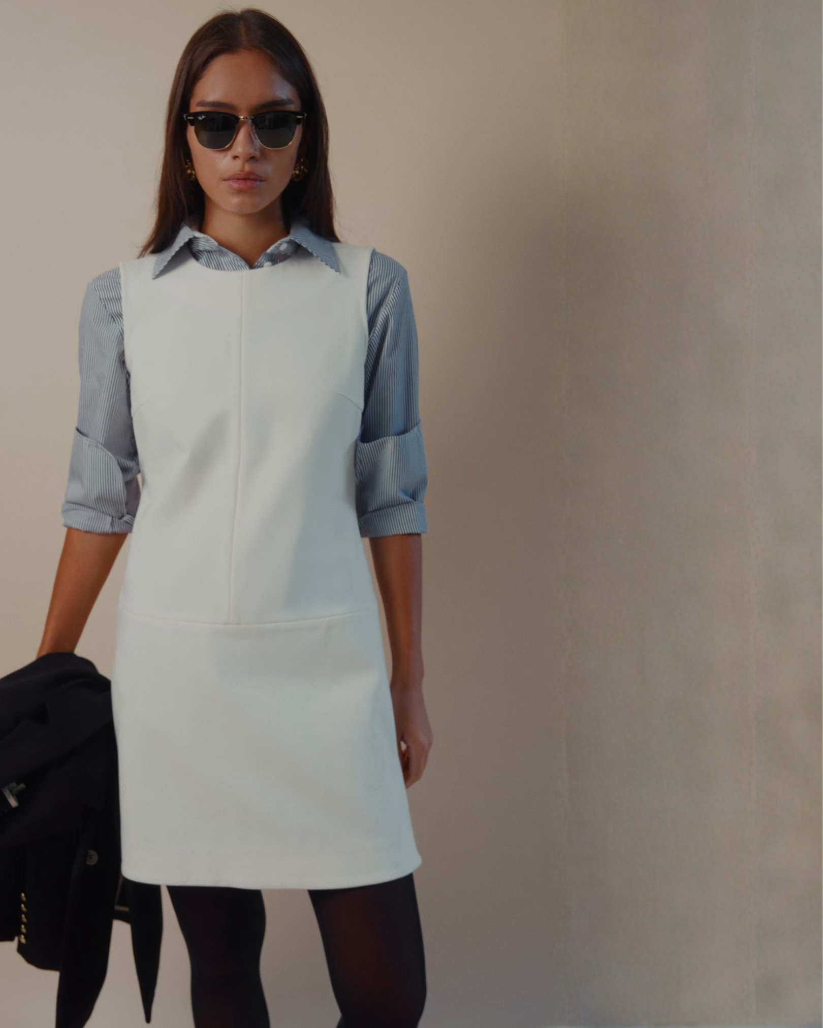 Donna Button-Down Shirt in Blue & White Stripe