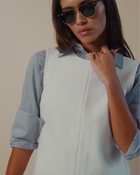 Donna Button-Down Shirt in Blue & White Stripe