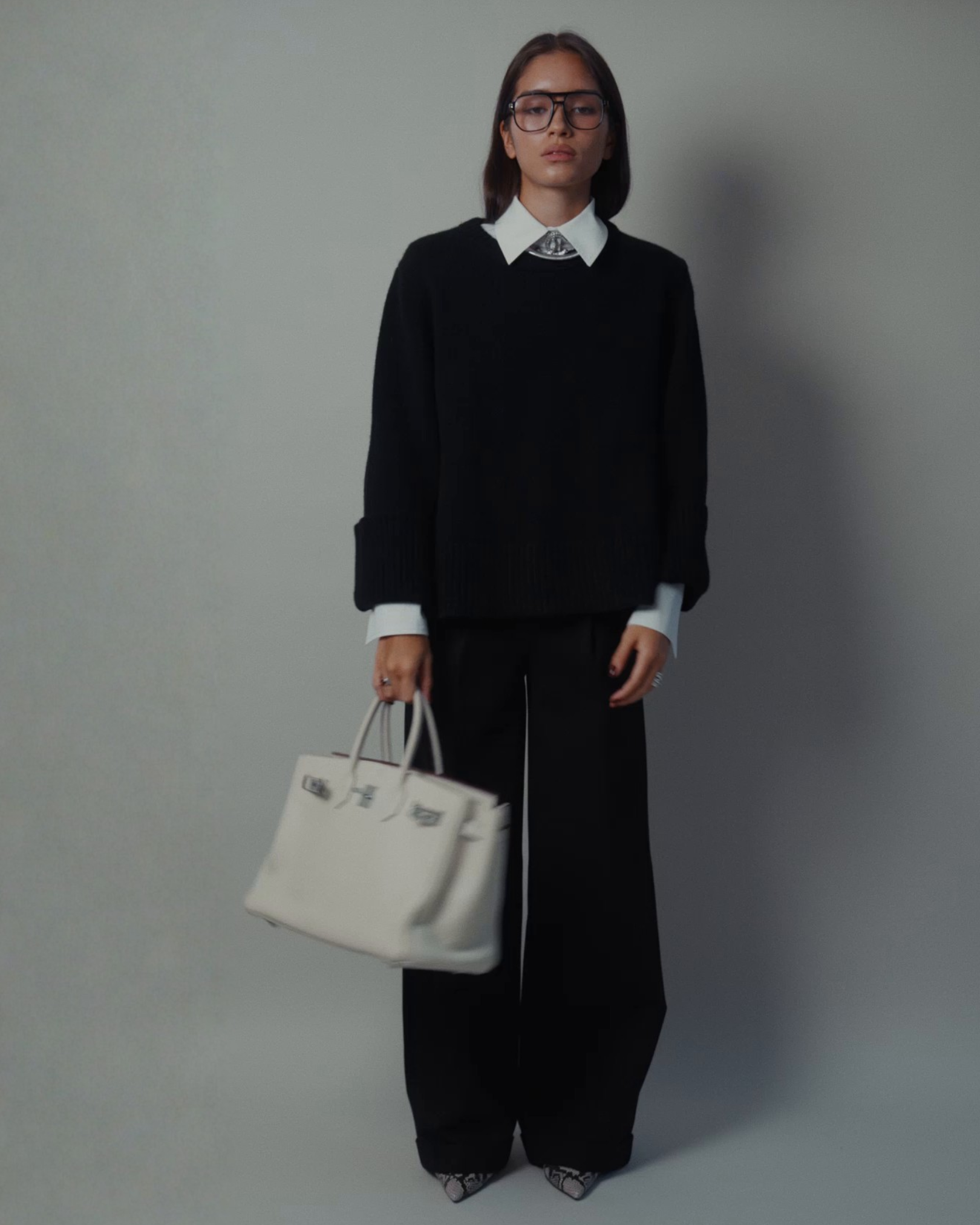 Beverly Long Wide-leg Pant in Black