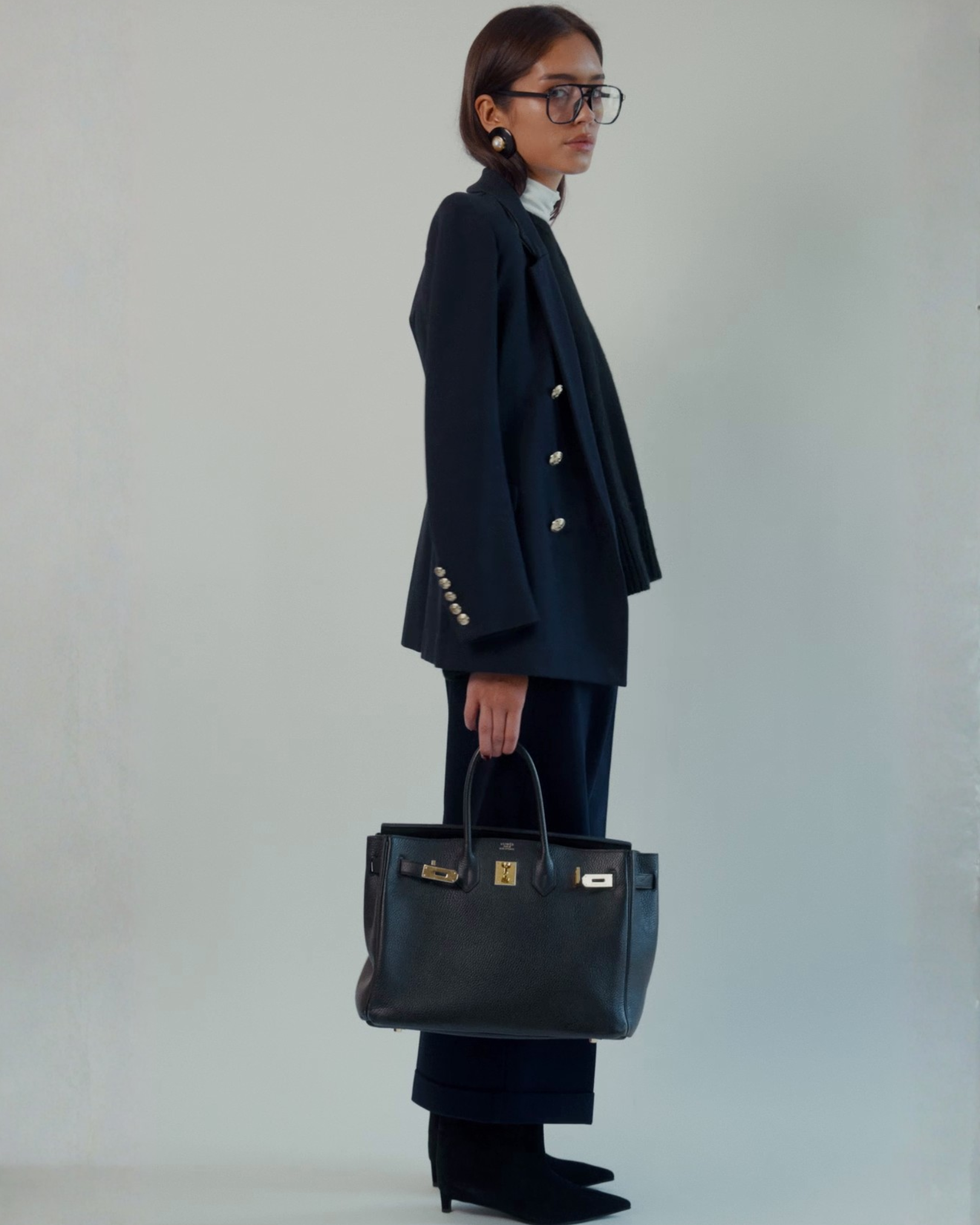 Beverly Wide-leg Pant in Navy