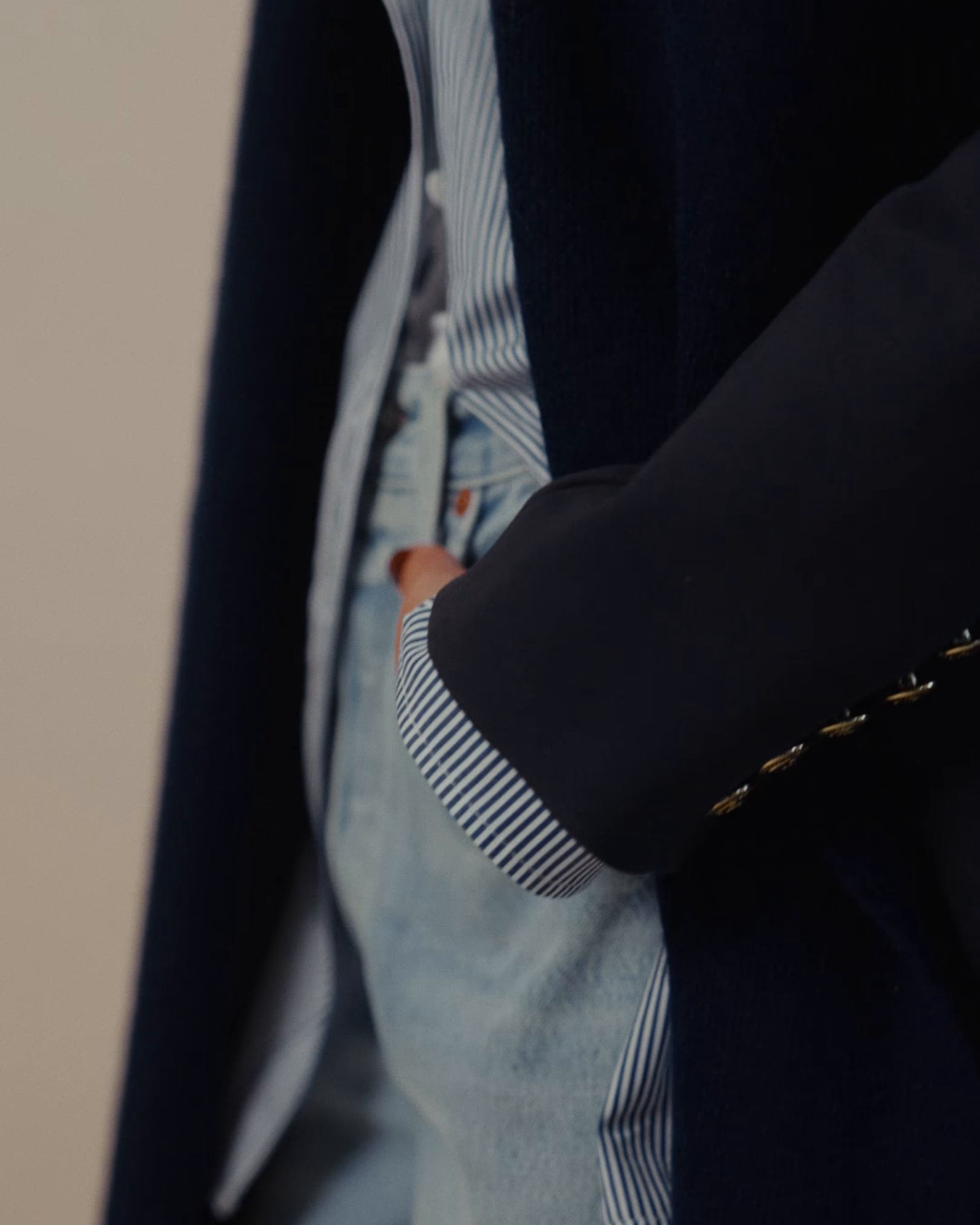 Donna Button-Down Shirt in Blue & White Stripe