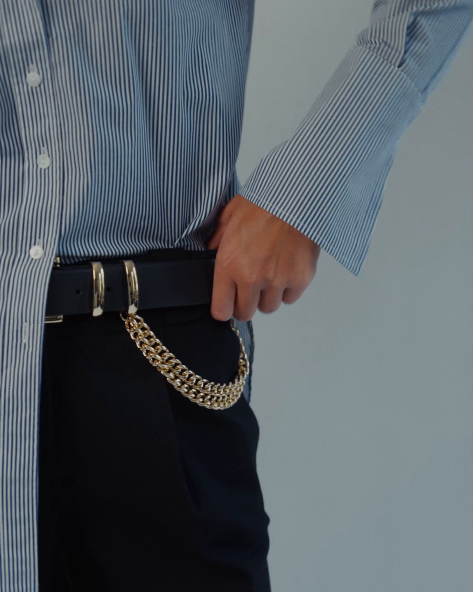 Donna Button-Down Shirt in Blue & White Stripe