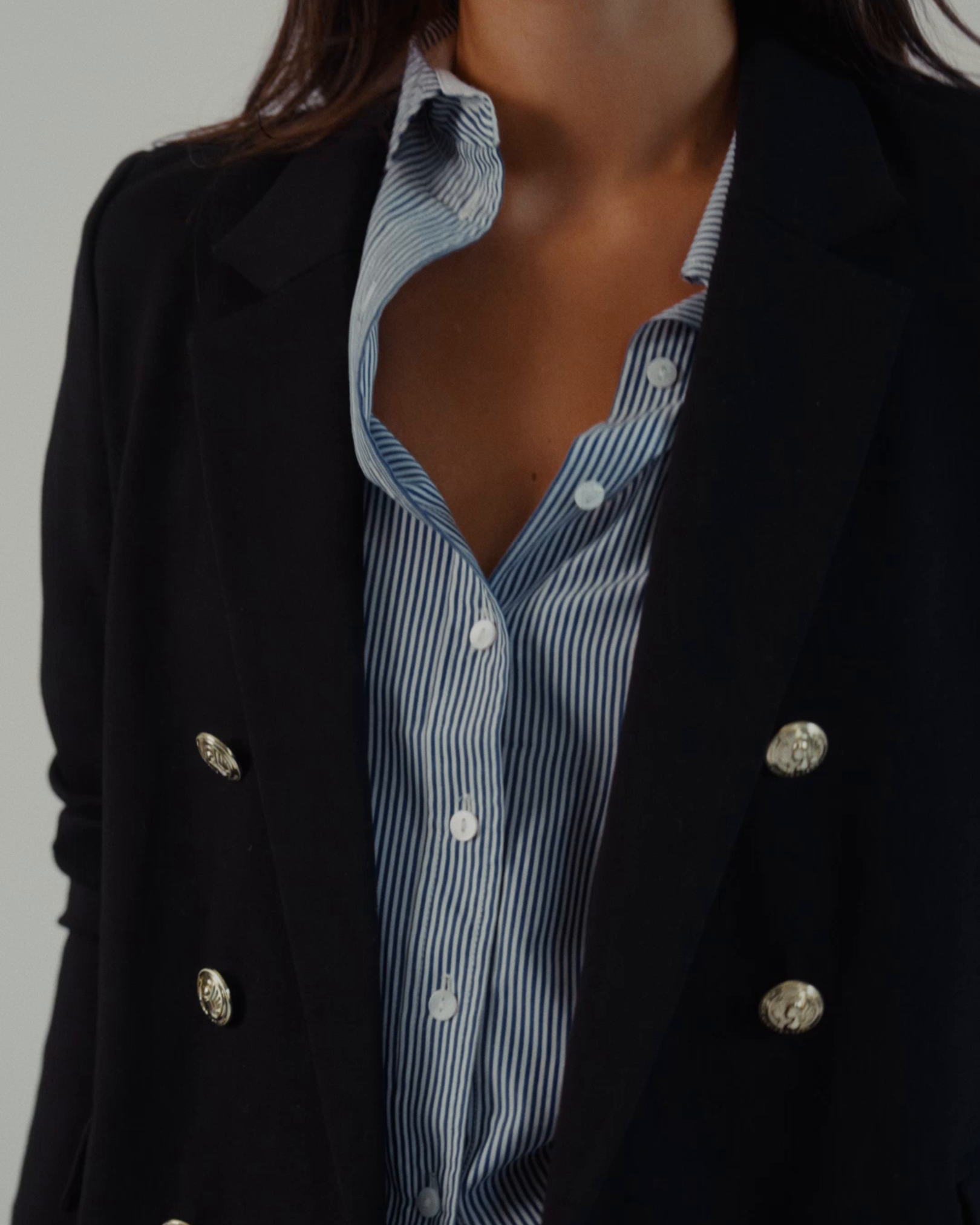 Katharine Double-Breasted Blazer in Black
