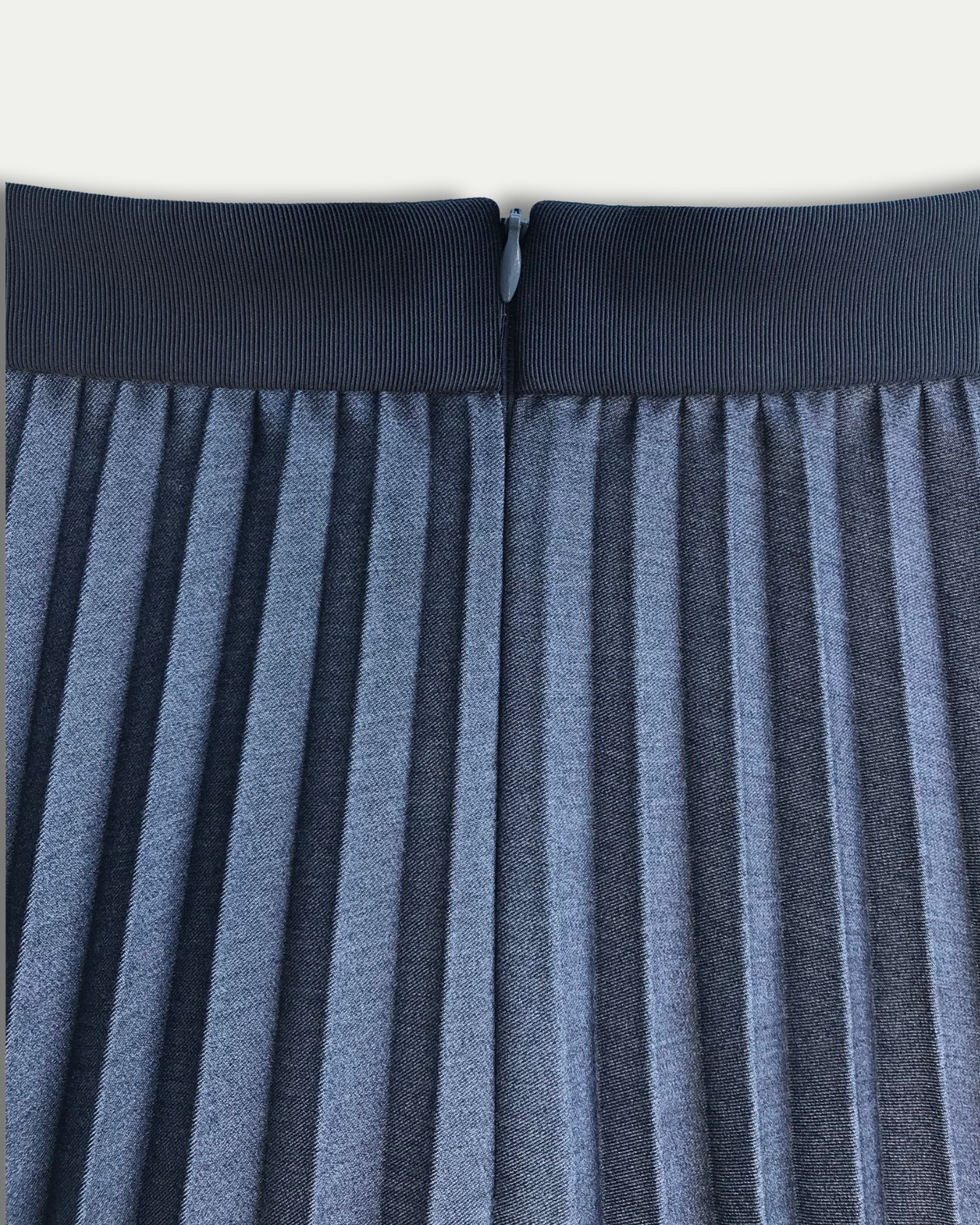 Marilyn Accordion-Pleated Midi Skirt in Denim