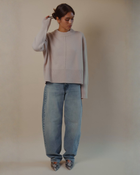 Cary Crew-Neck Sweater in Taupe