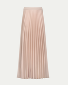 Marilyn Accordion-Pleated Maxi Skirt in Dusty Rose