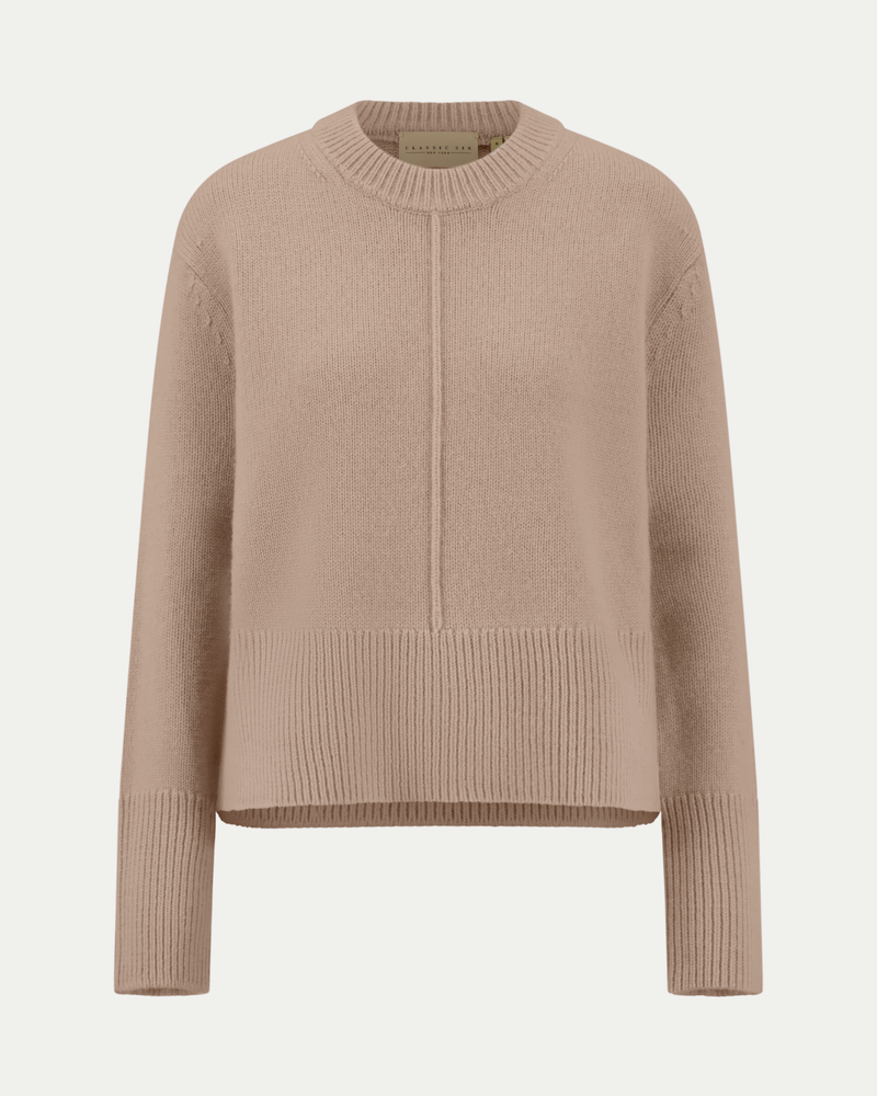 Cary Crew-Neck Sweater in Taupe