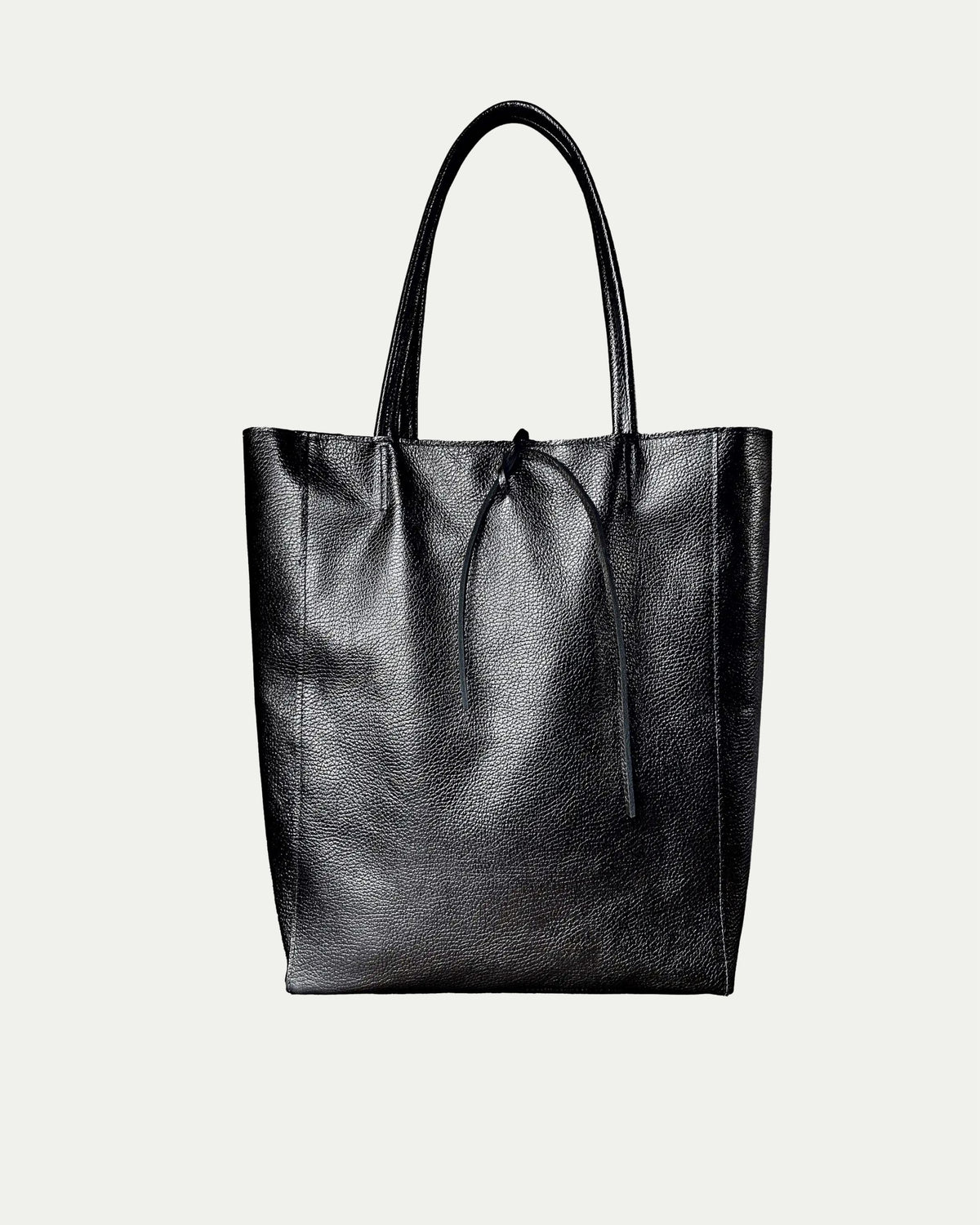 Italian Metallic Full-Grain Leather Tote Bag | Vinci