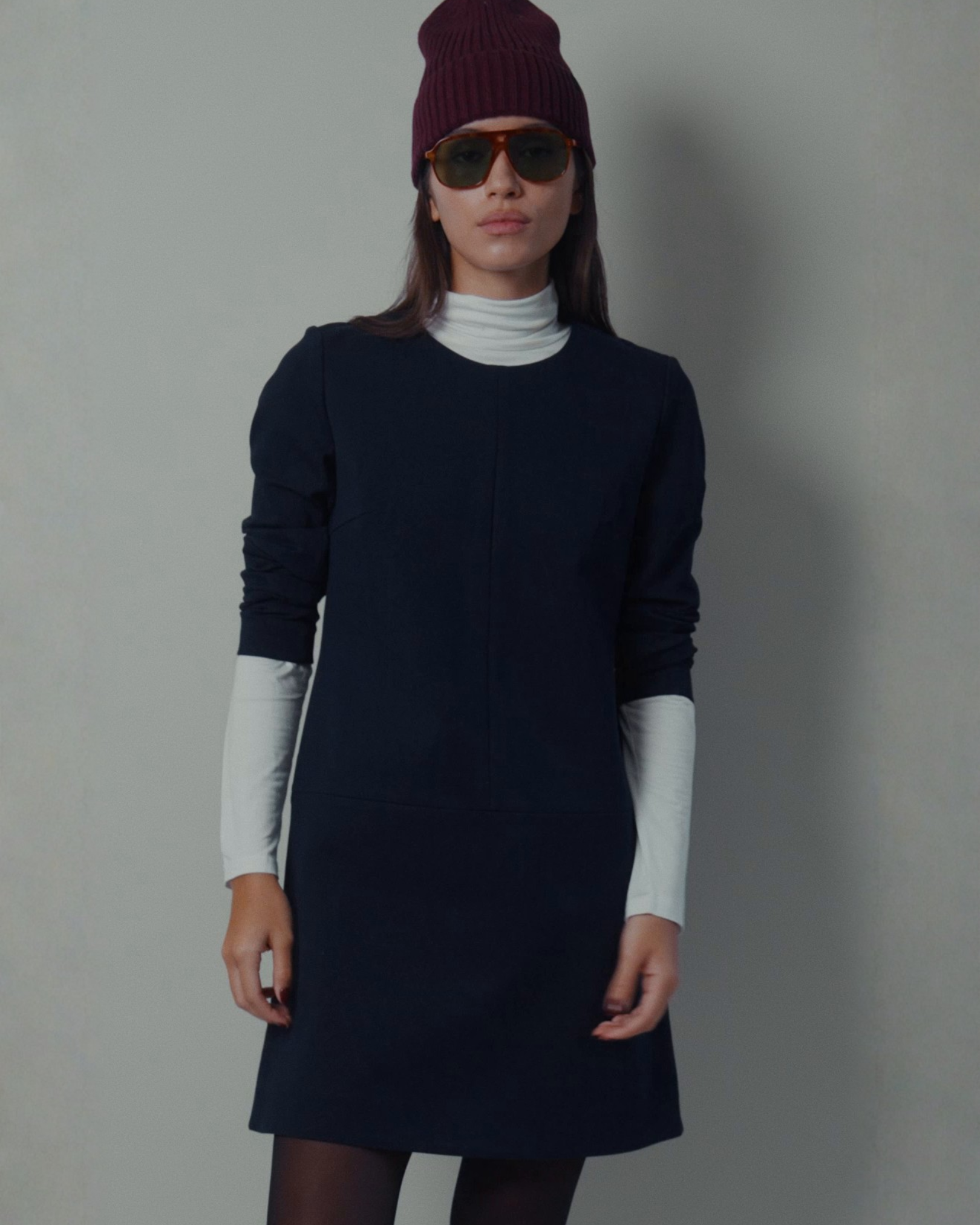 Twiggy Shift Dress in Navy