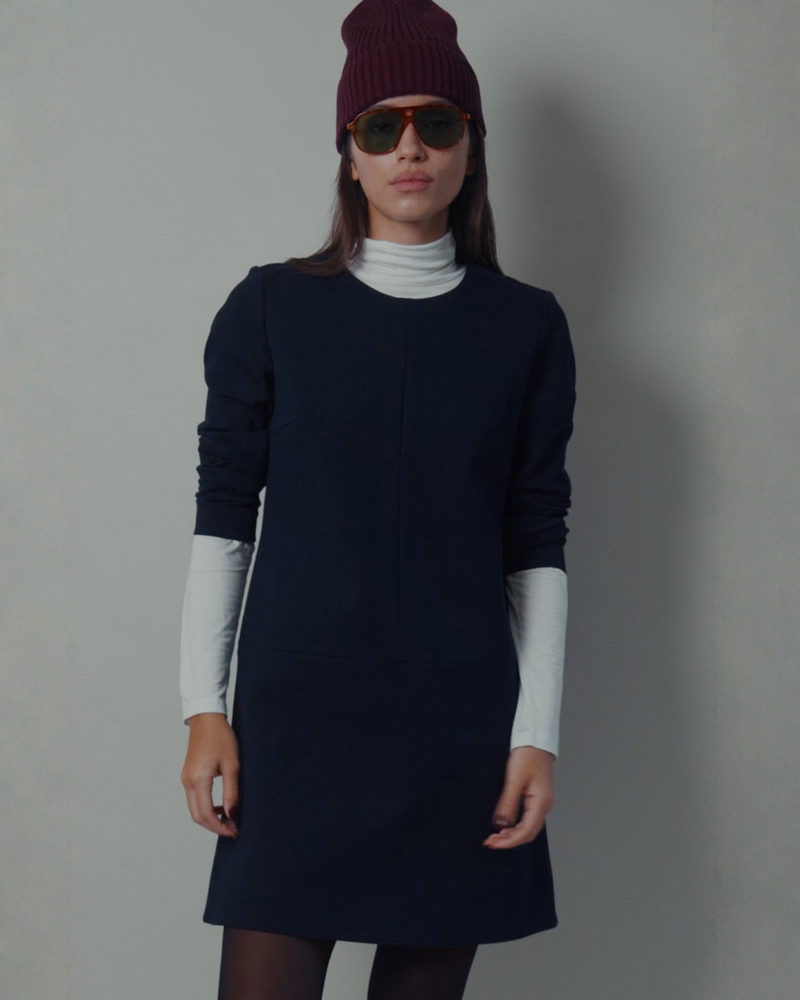 Twiggy Shift Dress in Navy