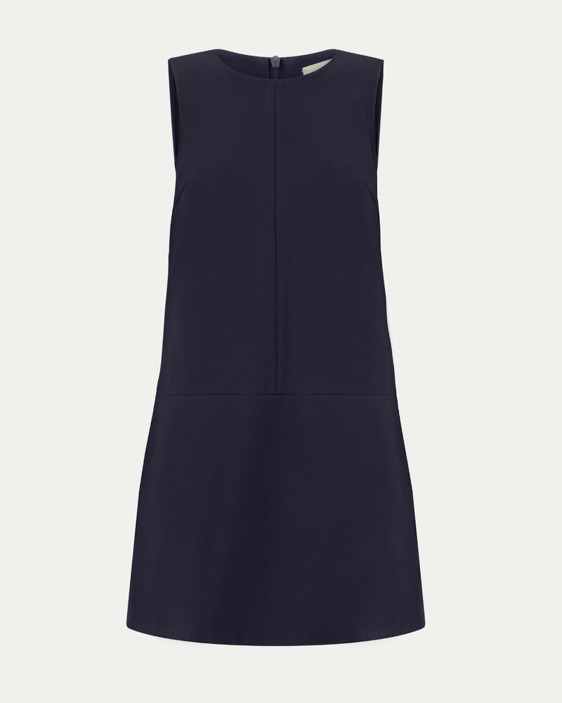 Twiggy Sleeveless Shift Dress in Navy