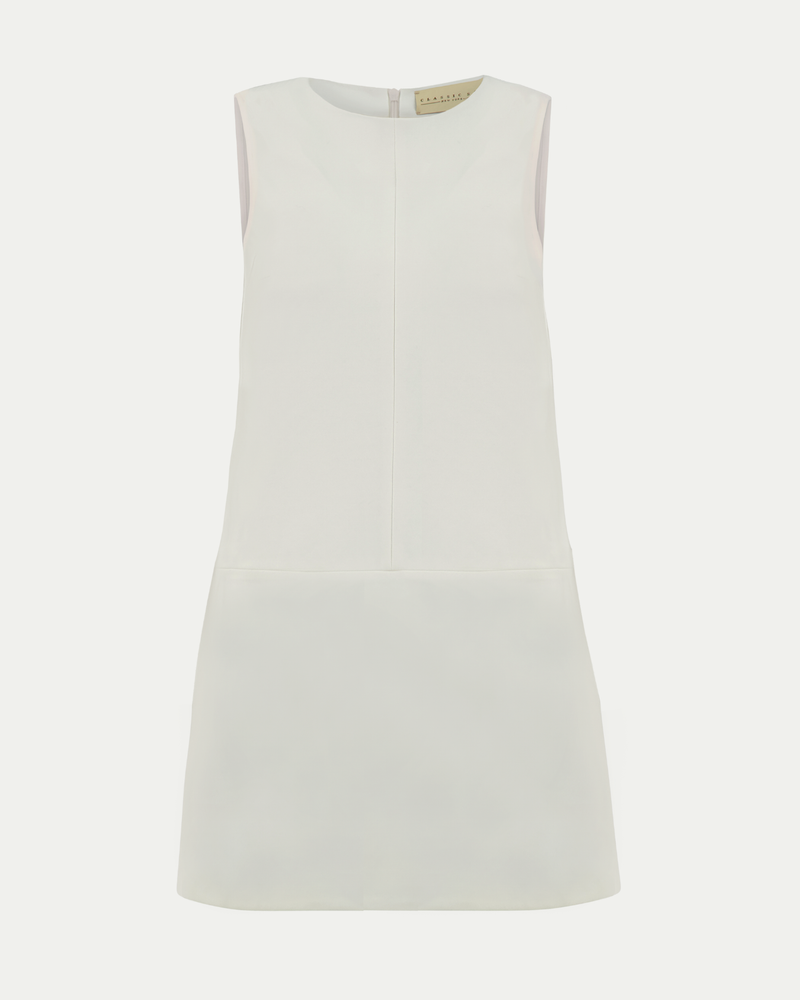 Twiggy Sleeveless Shift Dress Ivory