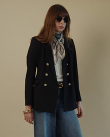 Katharine Double-Breasted Blazer in Black