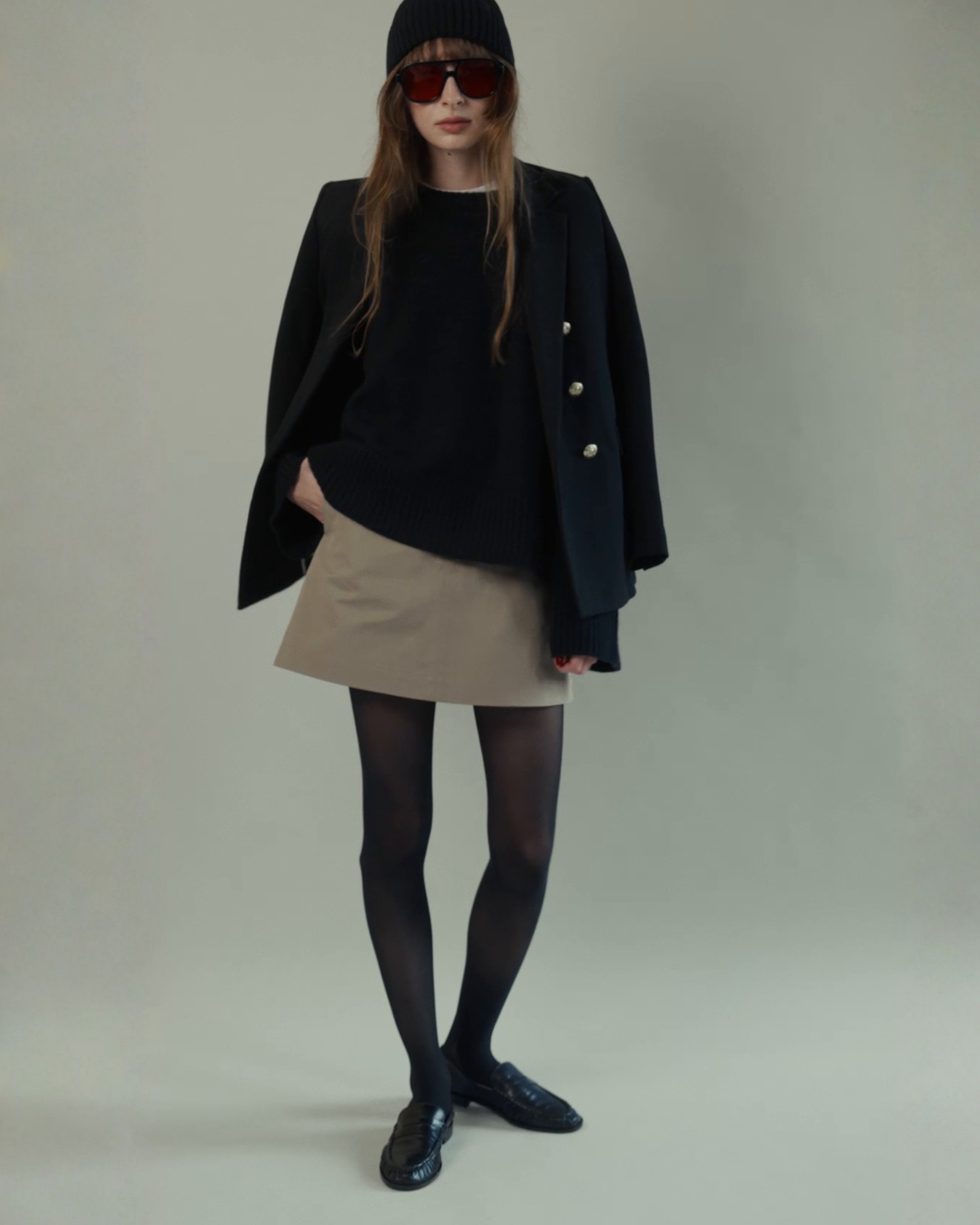 Mary Mini Skirt in Stone Sage