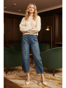 HIGH RISE RELAXED BARREL JEANS
