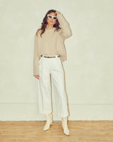 Cary Crew-Neck Sweater in Taupe