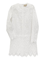 Twiggy Shift Dress in White Eyelet