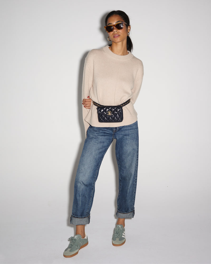 Cary Crew-Neck Sweater in Taupe