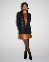 Twiggy Shift Dress in Caramel Faux Leather