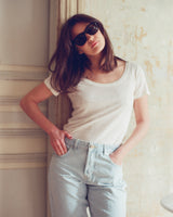 James Linen Scoop-Neck Tee
