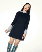 Twiggy Shift Dress in Navy