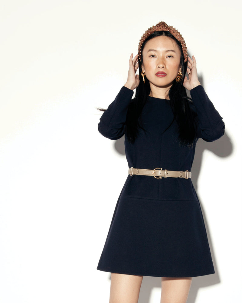 Twiggy Shift Dress in Navy