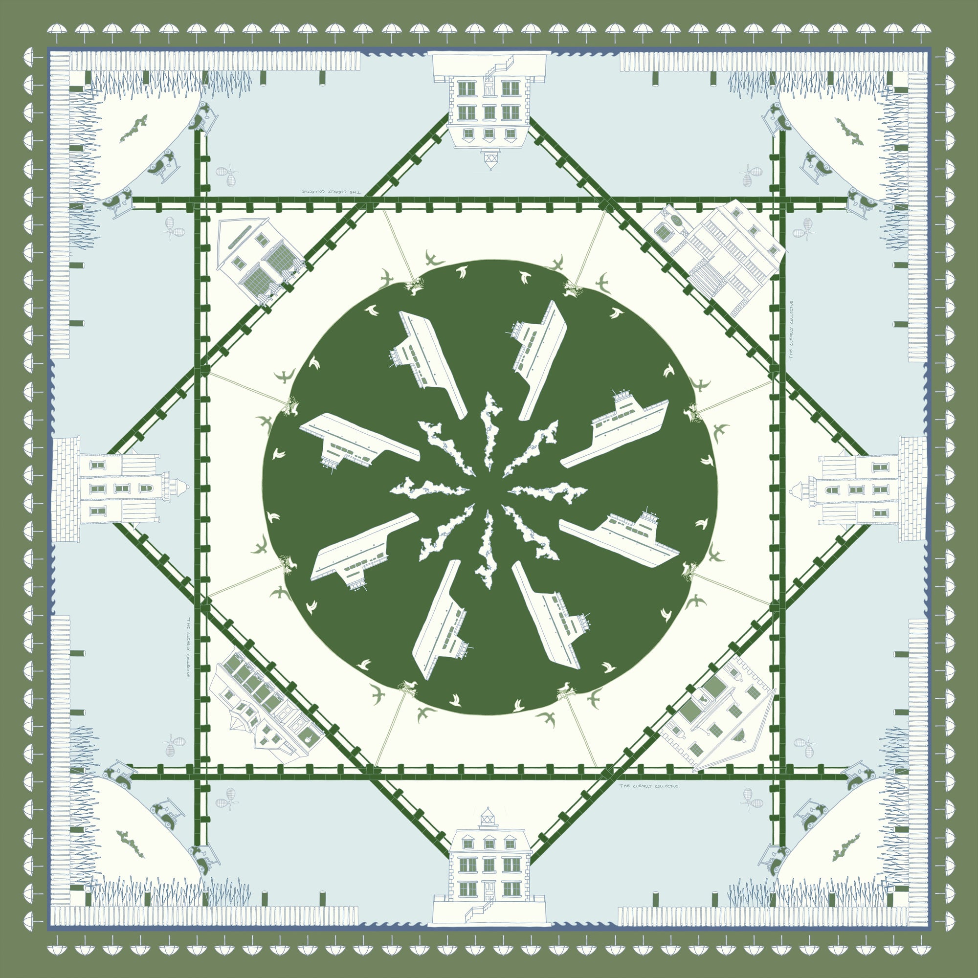 THE FISHERS ISLAND SCARF IN GREEN