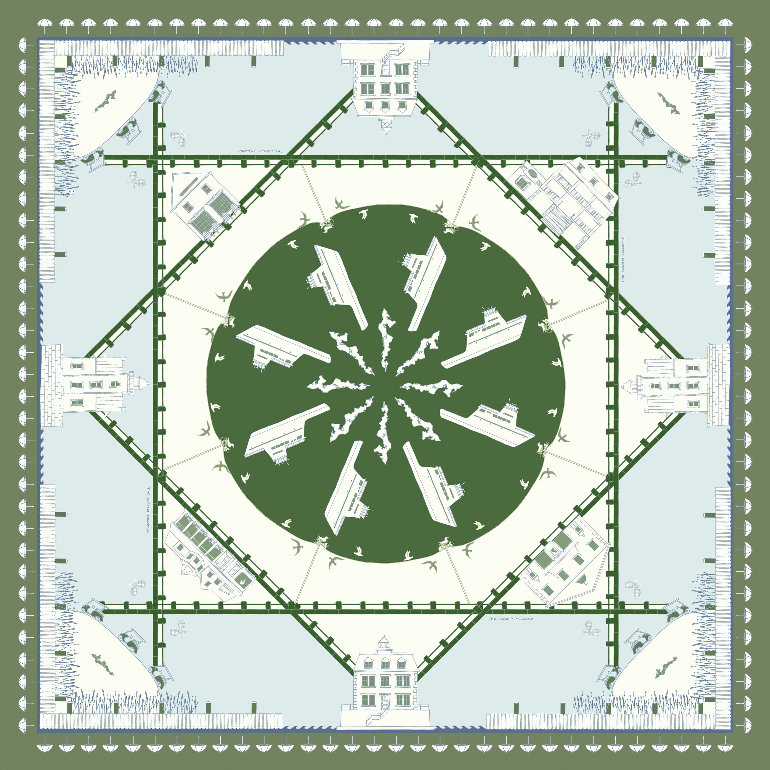 THE FISHERS ISLAND SCARF IN GREEN