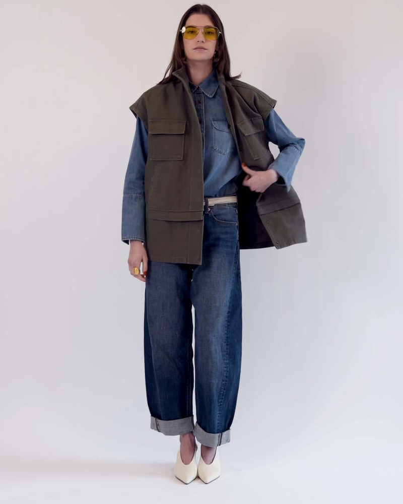 MARGAUX RELAXED TAPERED DARK WASH BARREL JEANS