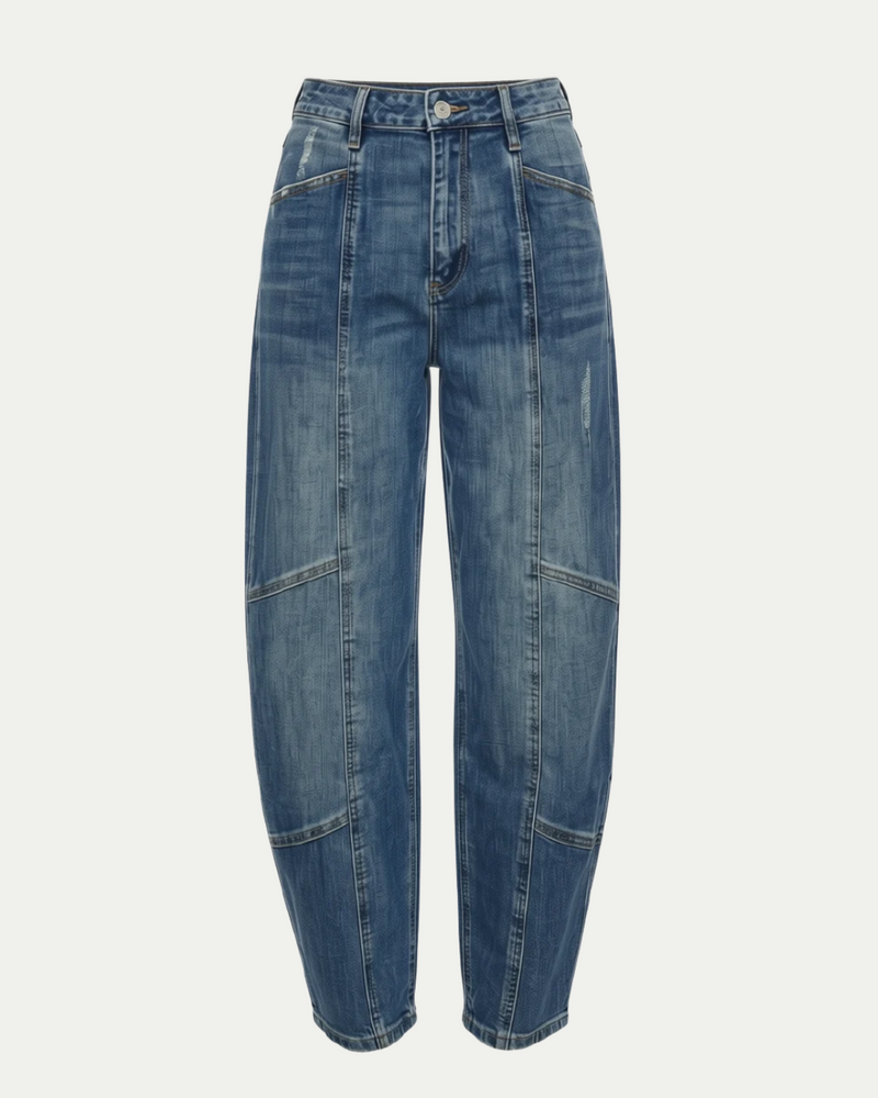 HIGH RISE RELAXED BARREL JEANS