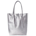 Italian Metallic Full-Grain Leather Tote Bag | Vinci