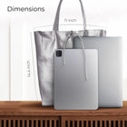 Italian Metallic Full-Grain Leather Tote Bag | Vinci