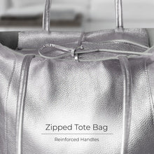 Italian Metallic Full-Grain Leather Tote Bag | Vinci