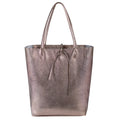 Italian Metallic Full-Grain Leather Tote Bag | Vinci