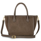 Italian Genuine Suede & Full-Grain Leather Top-Handle Bag | Alba