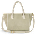 Italian Genuine Suede & Full-Grain Leather Top-Handle Bag | Alba
