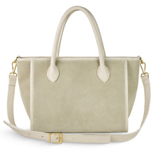 Italian Genuine Suede & Full-Grain Leather Top-Handle Bag | Alba