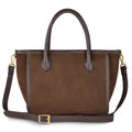 Italian Genuine Suede & Full-Grain Leather Top-Handle Bag | Alba