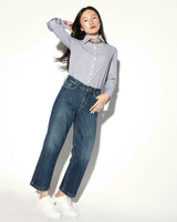 Donna Button-Down Shirt in Blue & White Stripe