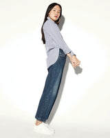 Donna Button-Down Shirt in Blue & White Stripe