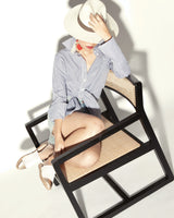 Donna Button-Down Shirt in Blue & White Stripe