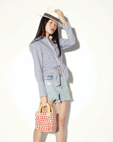 Donna Button-Down Shirt in Blue & White Stripe
