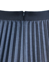 Marilyn Accordion-Pleated Midi Skirt in Denim